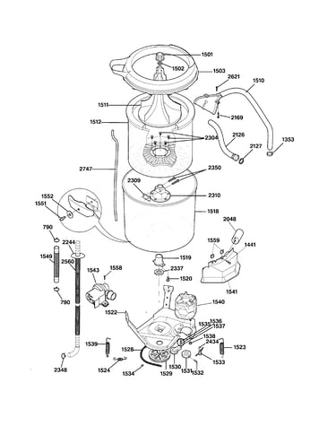 Washer motor & tub