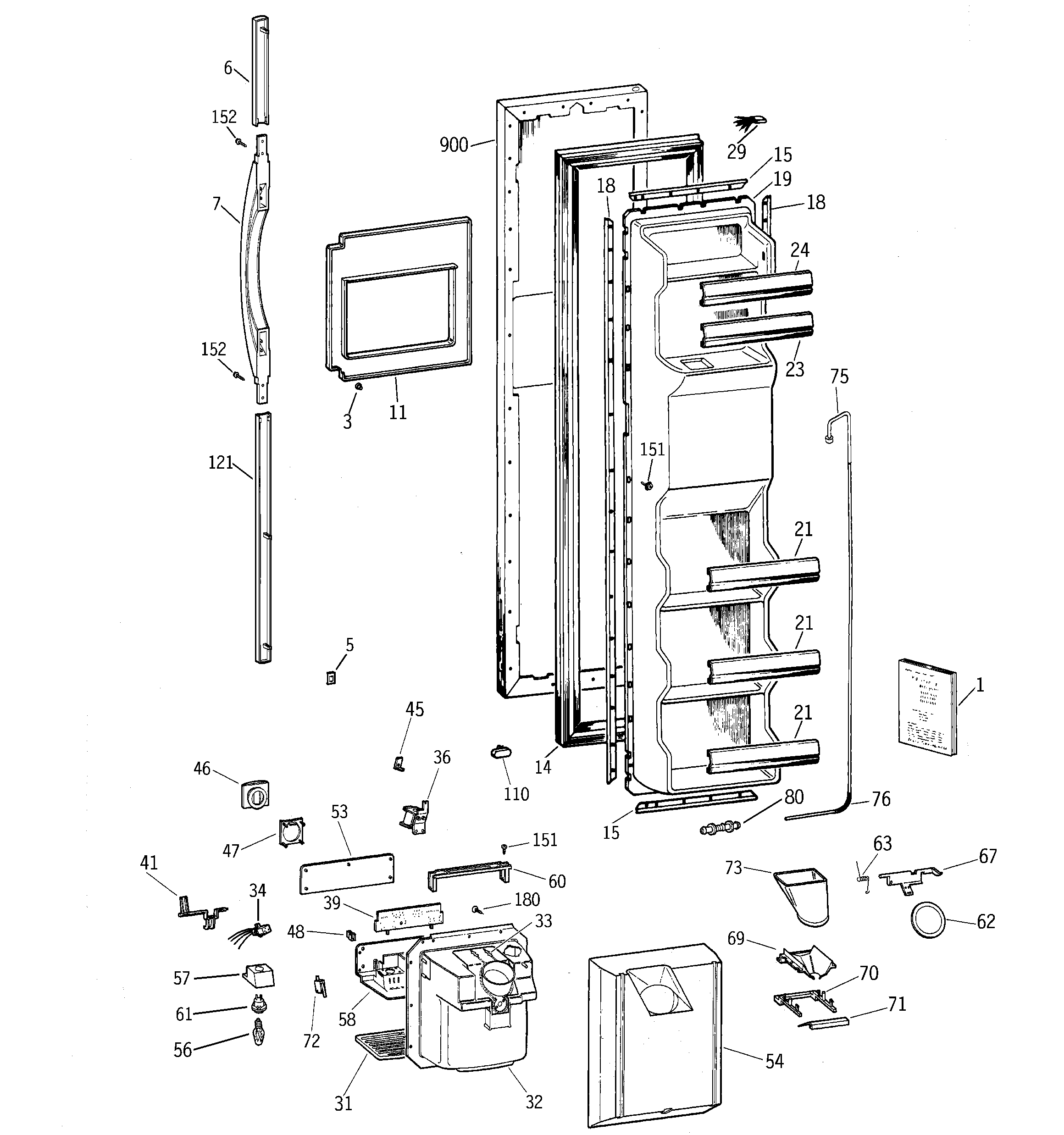 Freezer door
