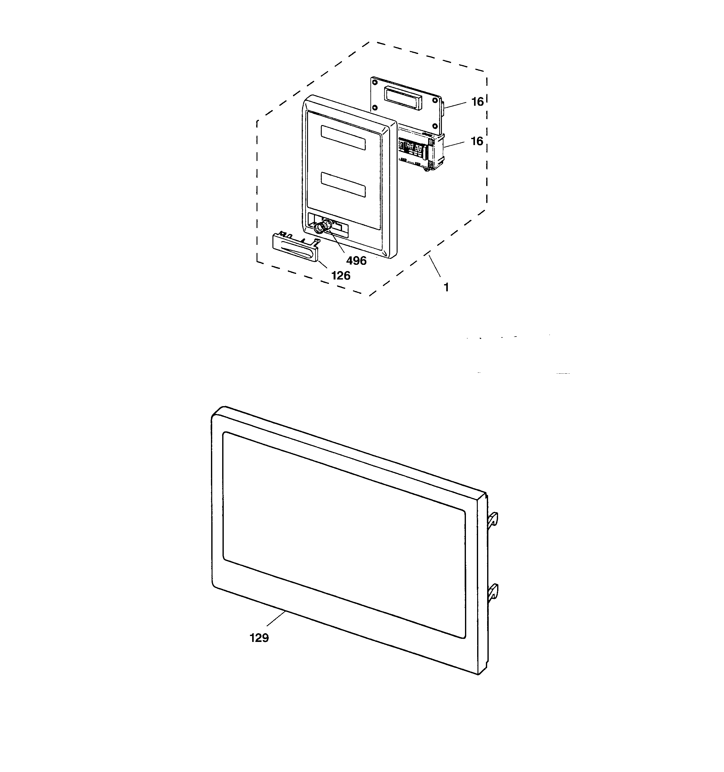 MICROWAVE CONTROL PANEL & DOOR