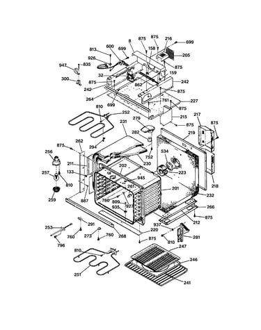 Oven body with microwave support