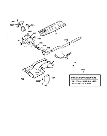 Gas valve & burner assembly