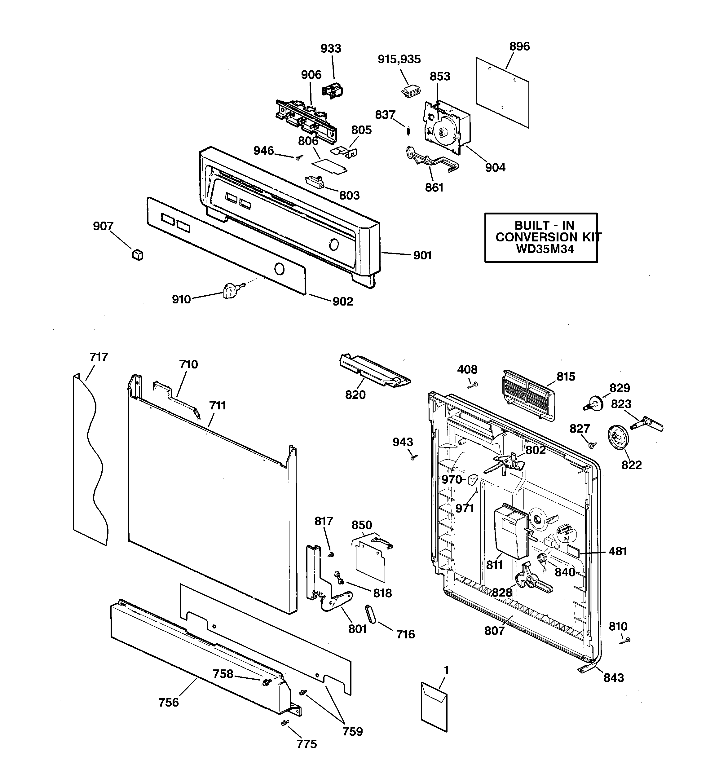 Escutcheon & door assembly