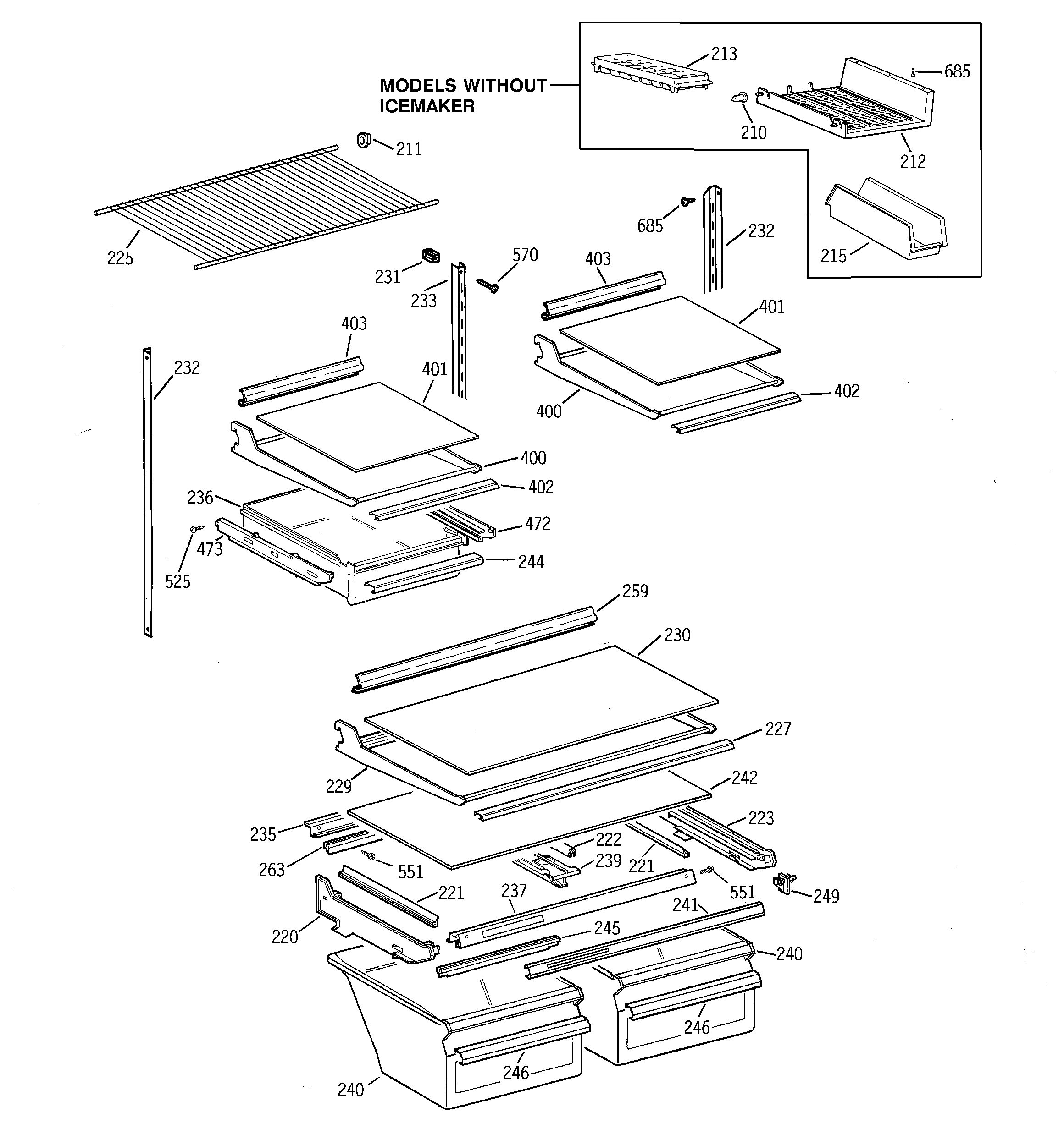 Shelves & drawers