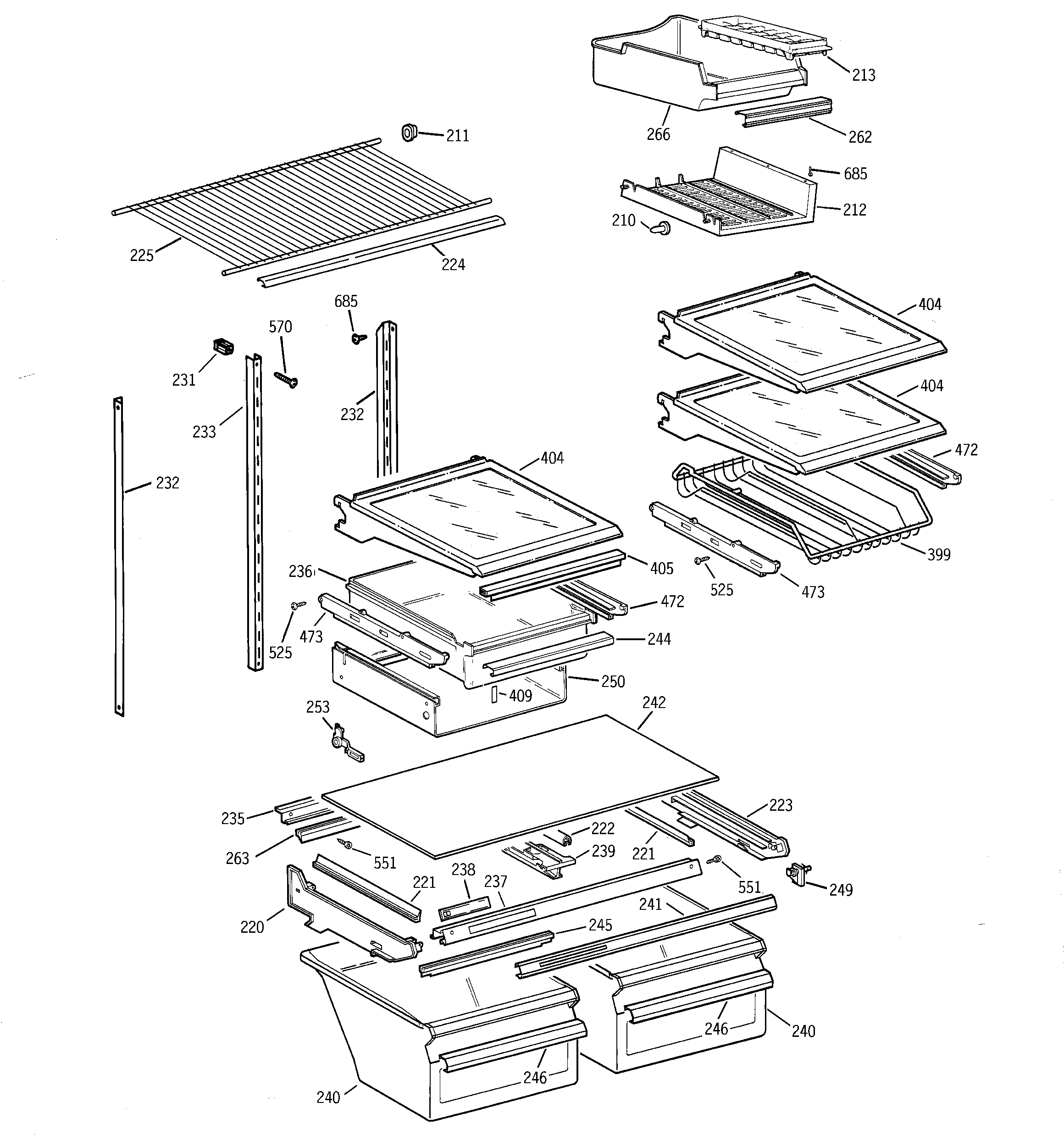 Shelves & drawers