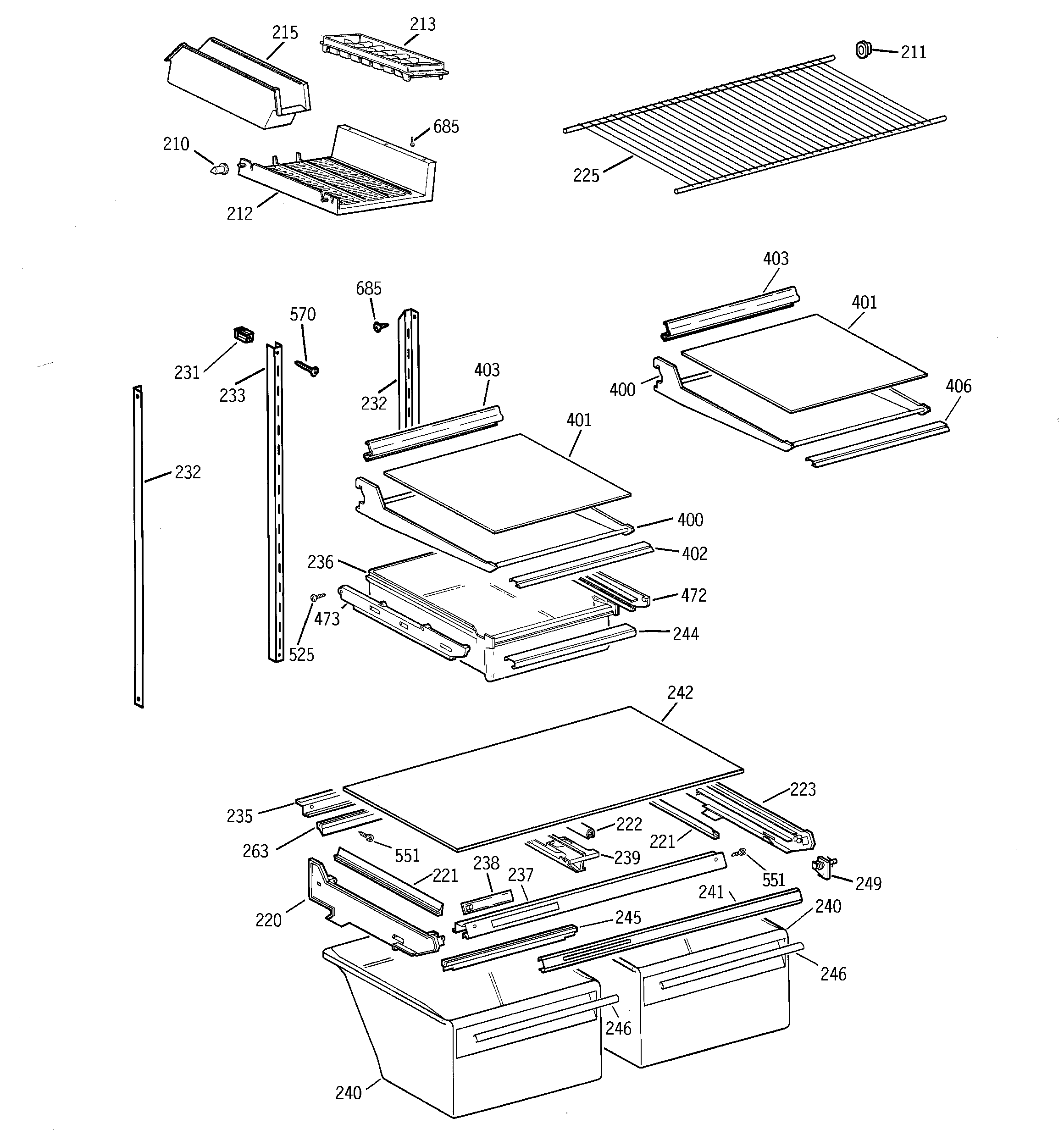 Shelf parts