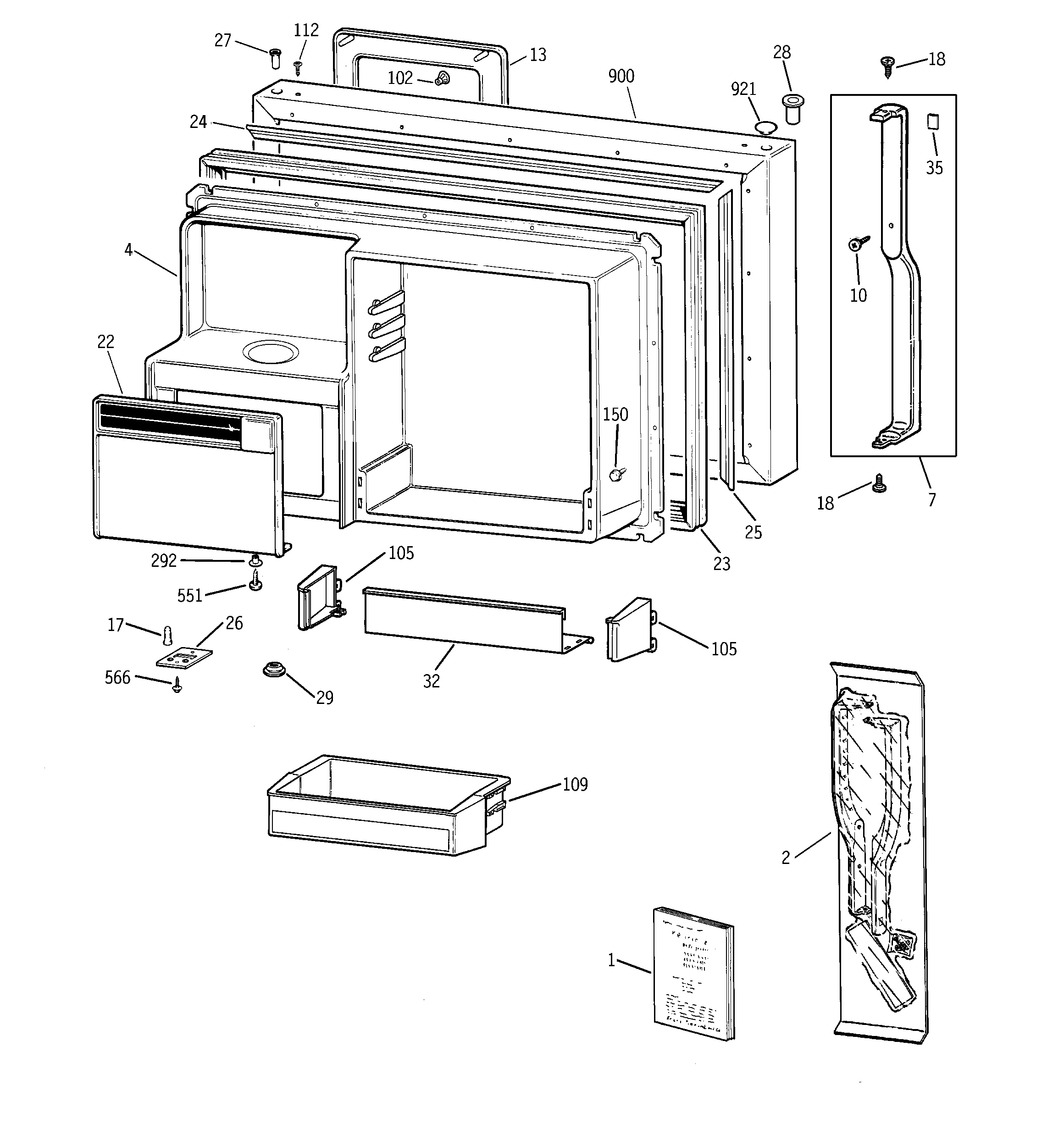 Freezer door