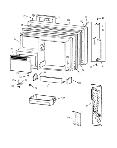 Freezer door