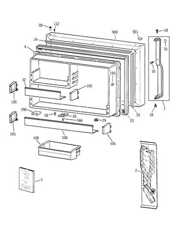 Freezer door