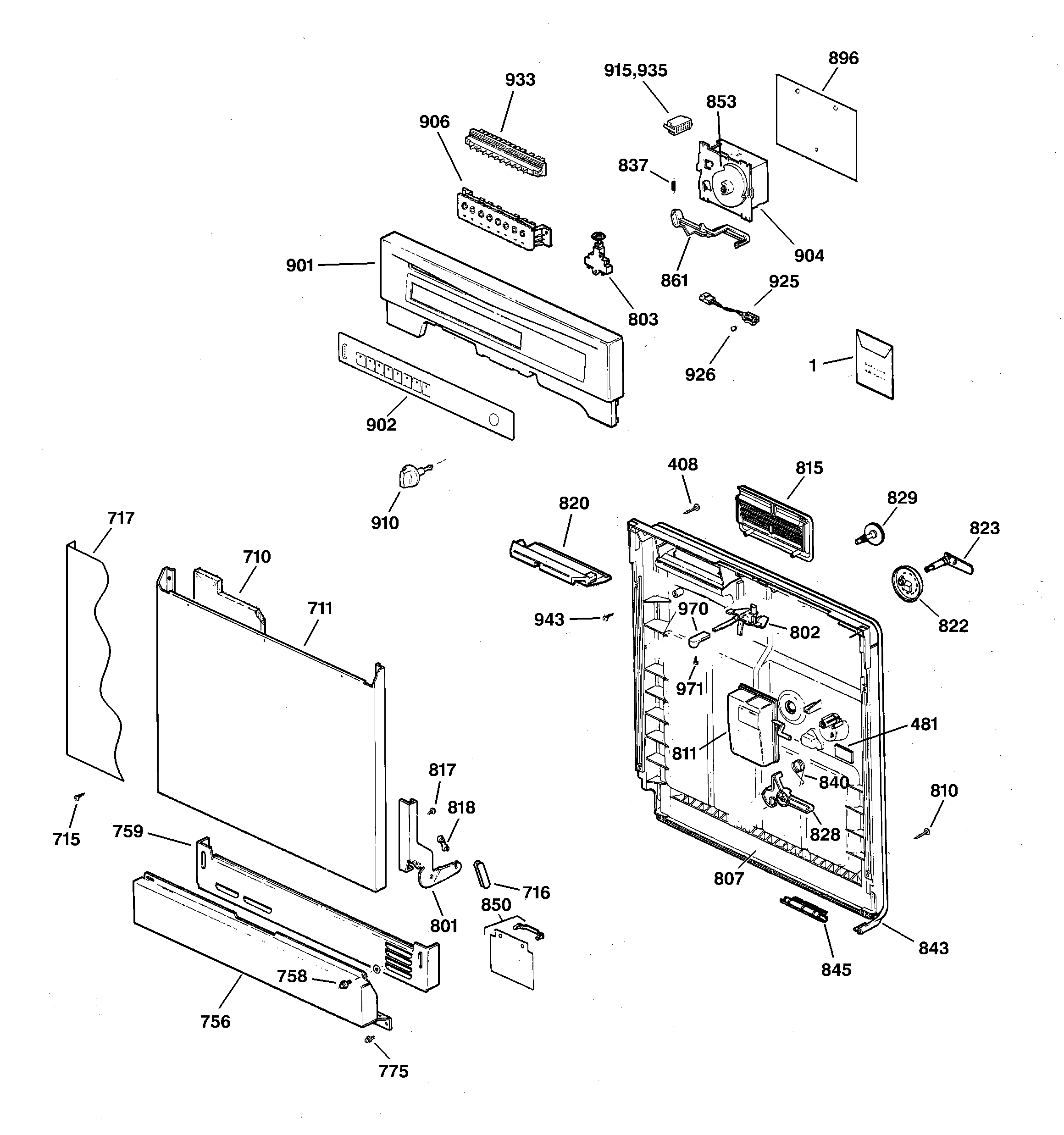 Escutcheon & door assembly