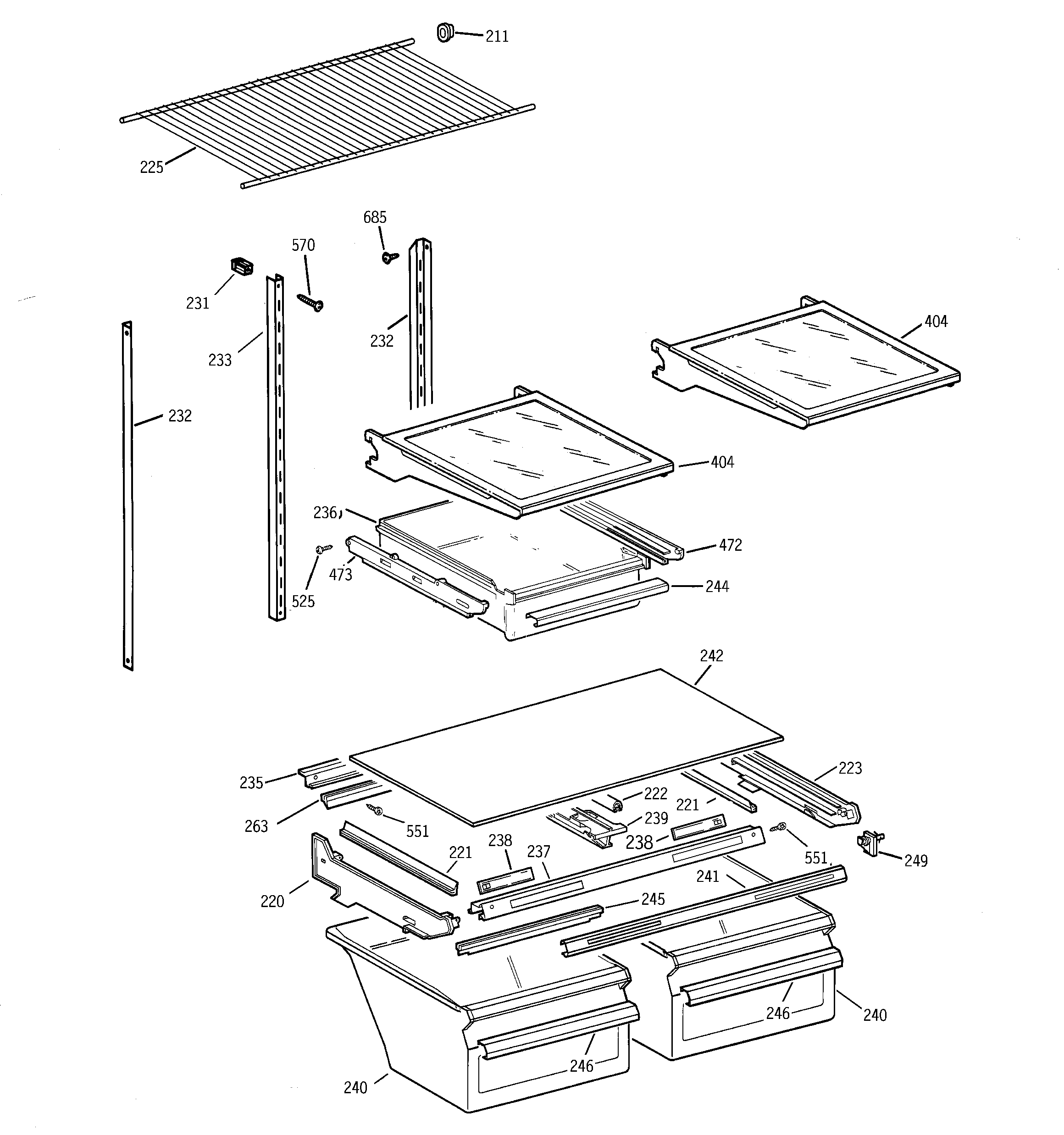 Shelf parts
