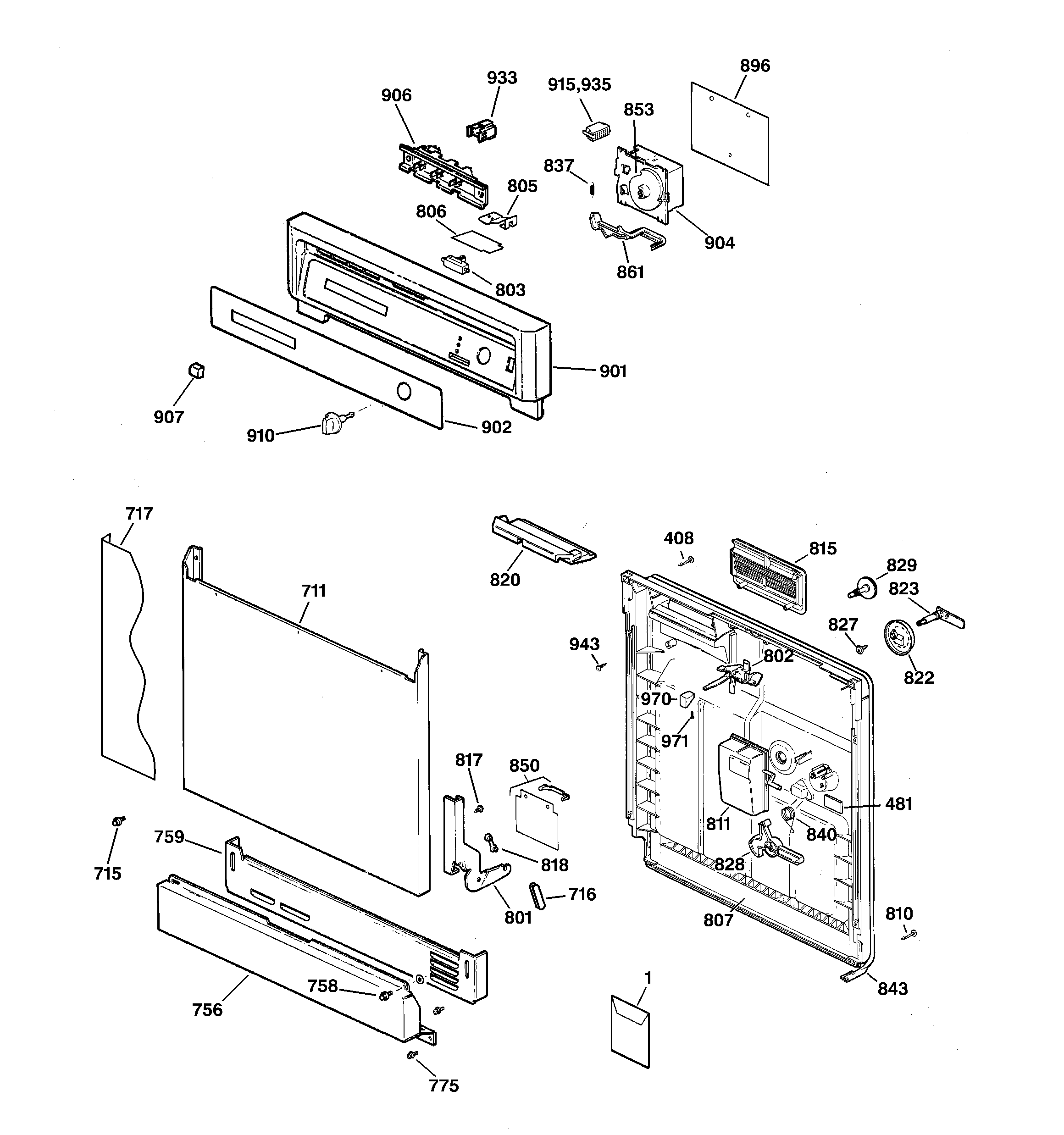 Escutcheon & door assembly