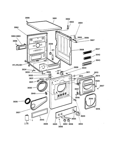 Cabinet, front panel, door & contro