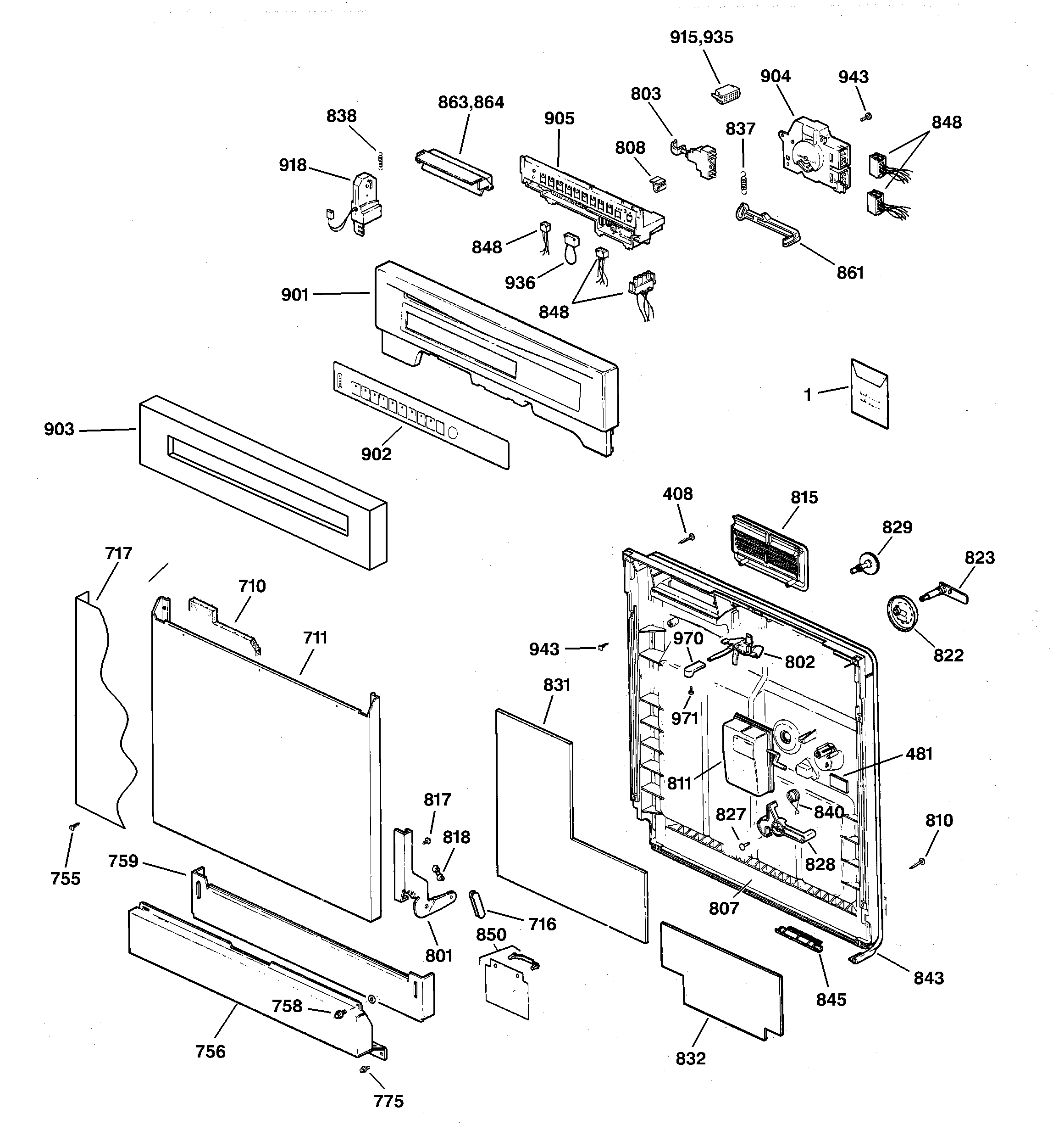 Escutcheon & door assembly