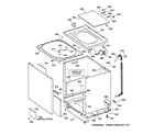 GE WPSF4170W2AA cabinet, cover & front panel diagram