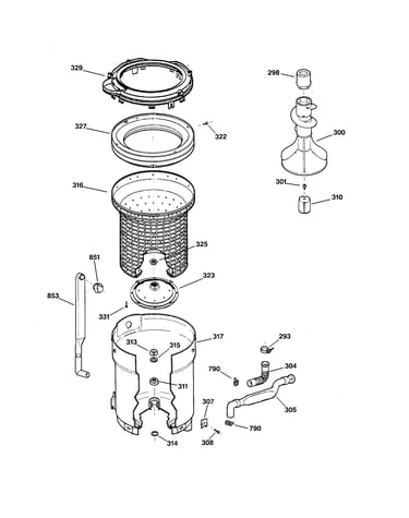 Tub, basket & agitator