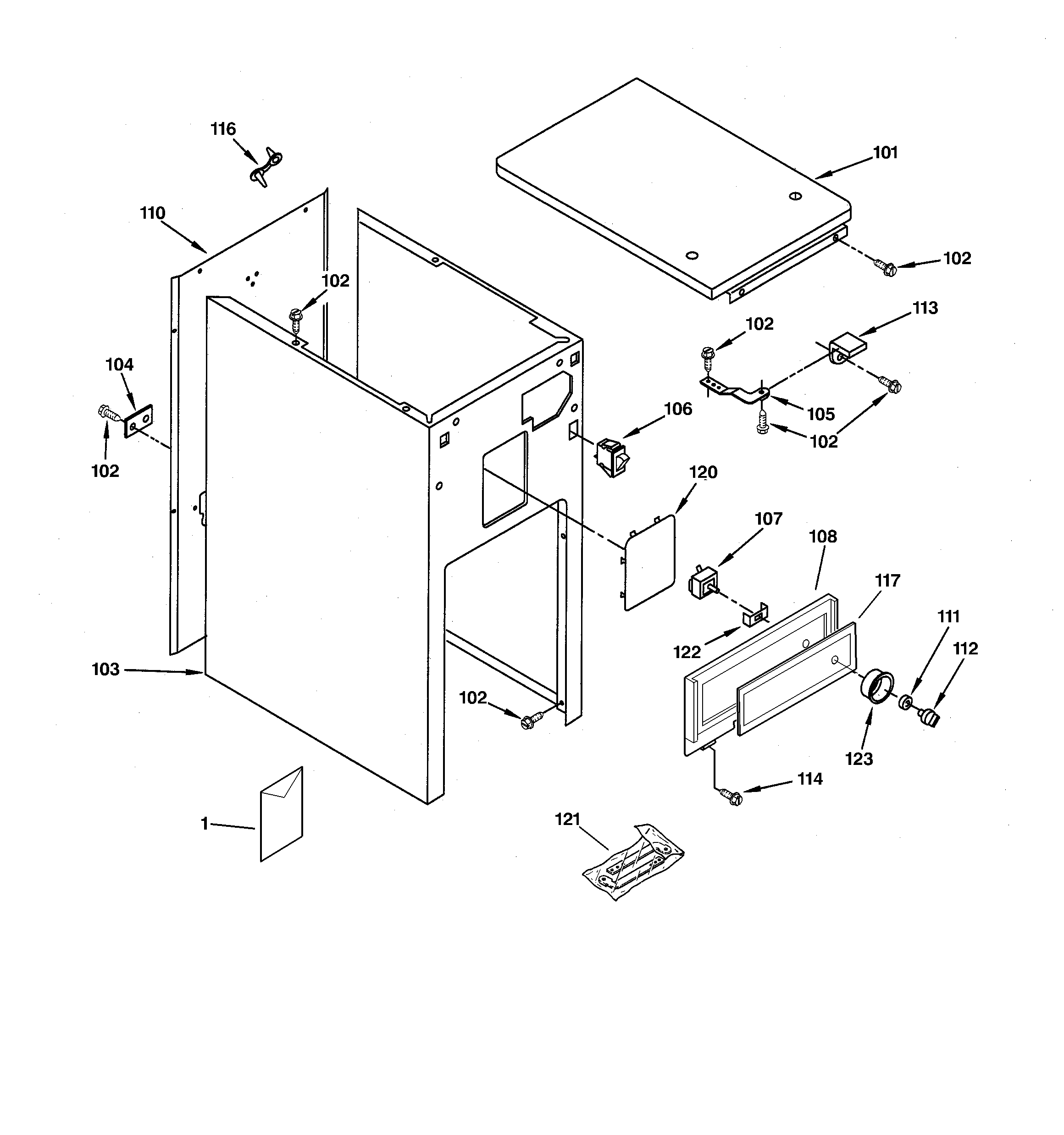 Cabinet & control parts