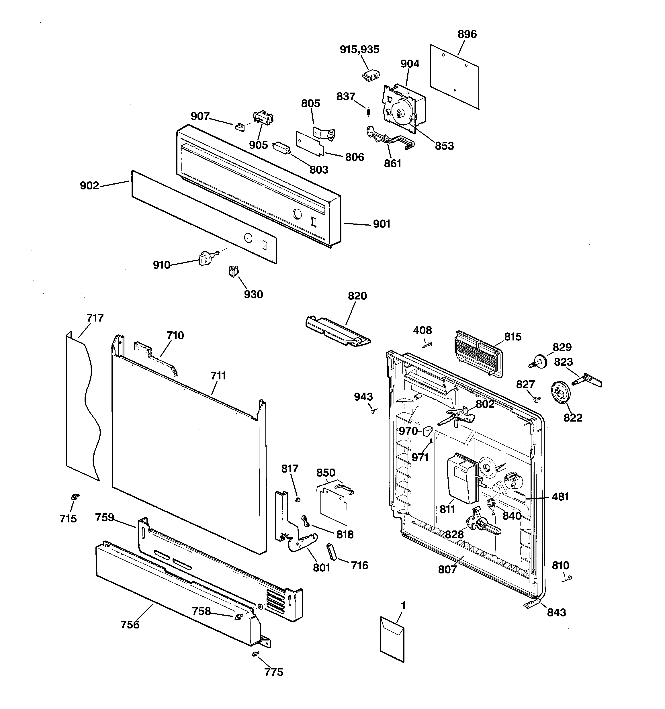 Escutcheon & door assembly