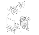 GE GSD1005F00WH escutcheon & door assembly diagram