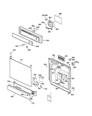 Escutcheon & door assembly