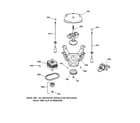 GE WLSE3150A0WW suspension, pump & drive components diagram
