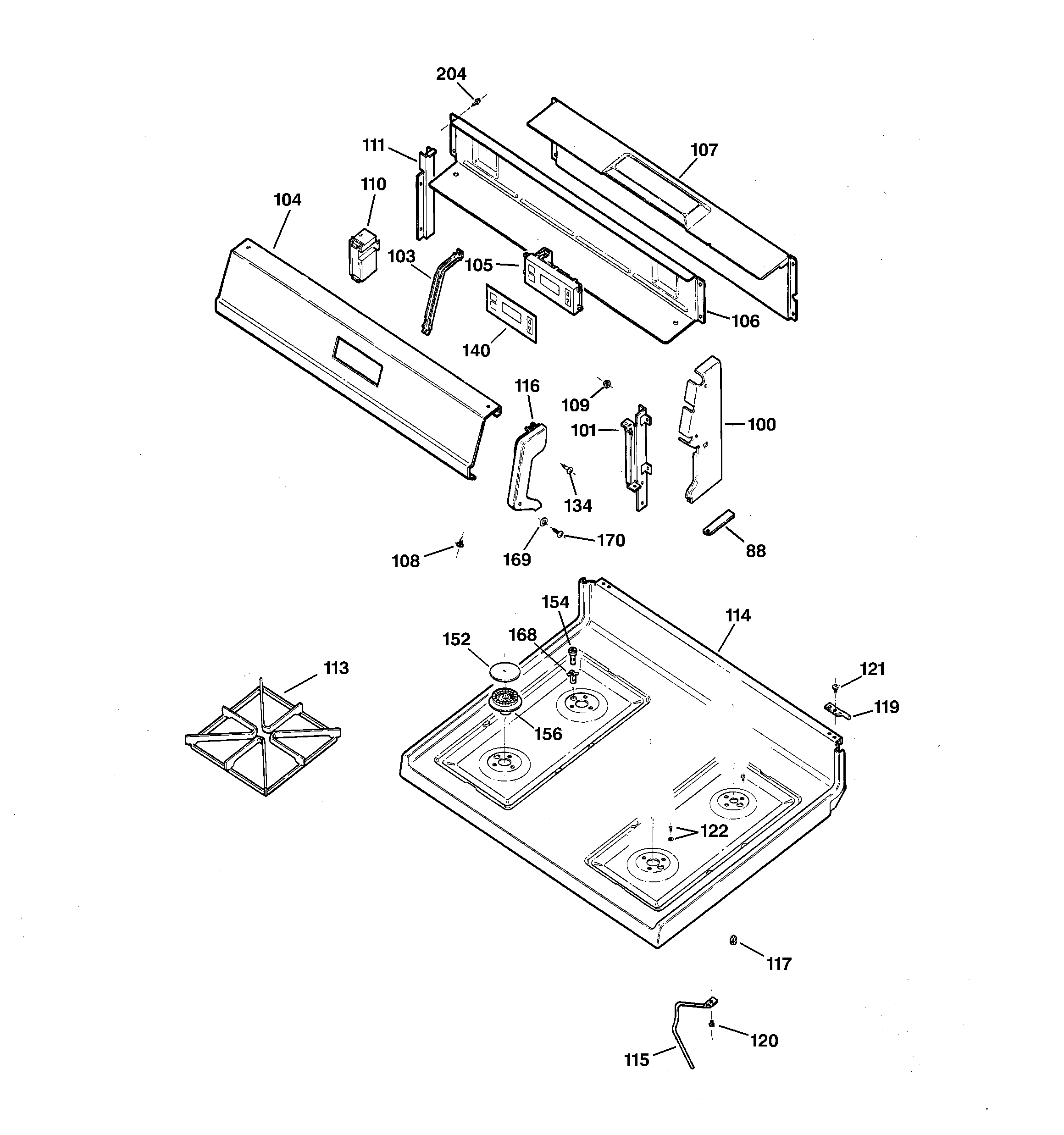 CONTROL PANEL & COOKTOP