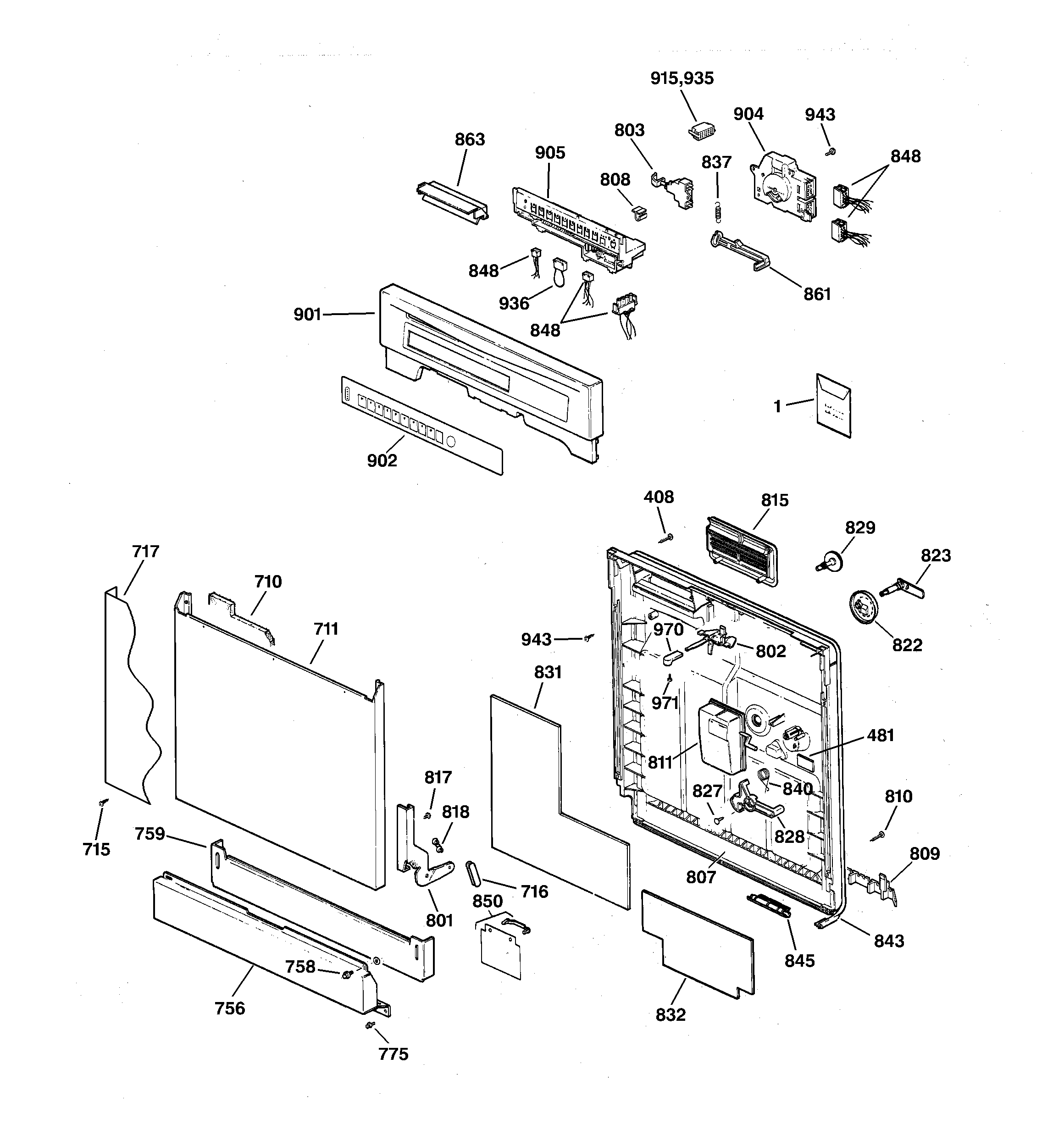 Escutcheon & door assembly