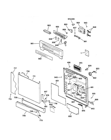 Escutcheon & door assembly