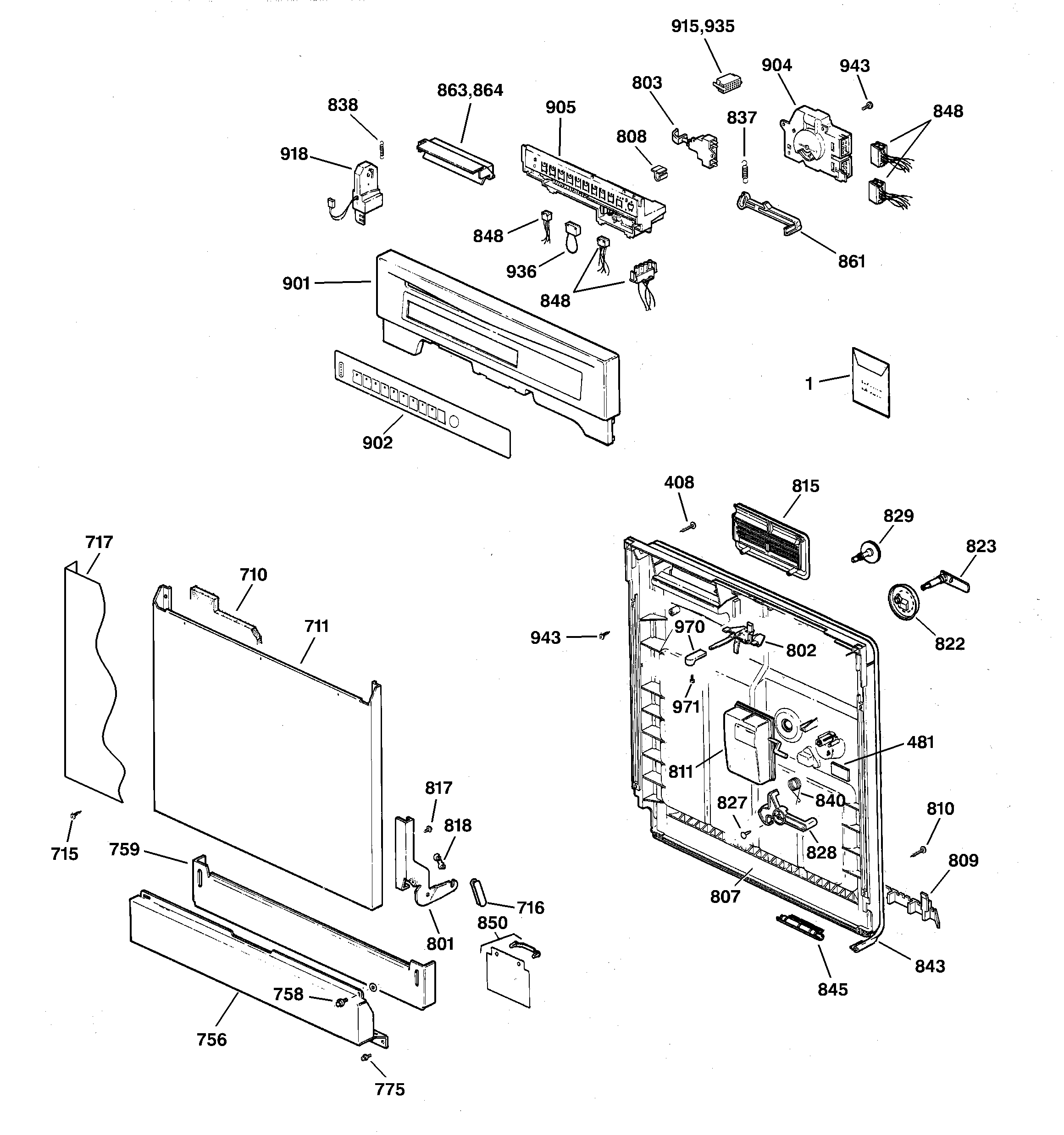 Escutcheon & door assembly