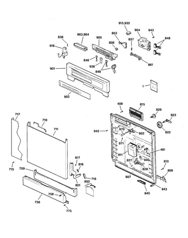 Escutcheon & door assembly