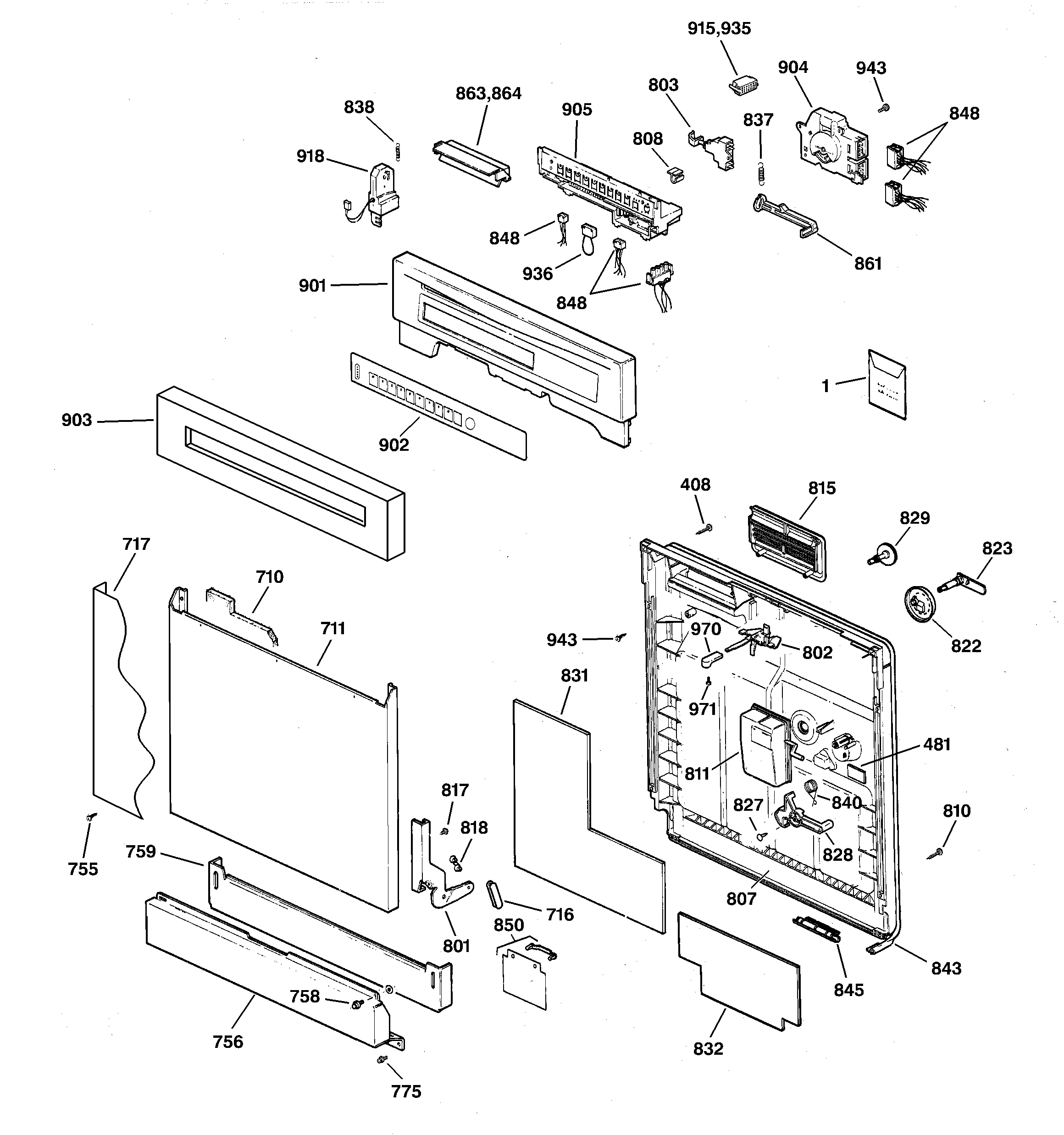 Escutcheon & door assembly