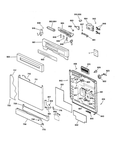 Escutcheon & door assembly