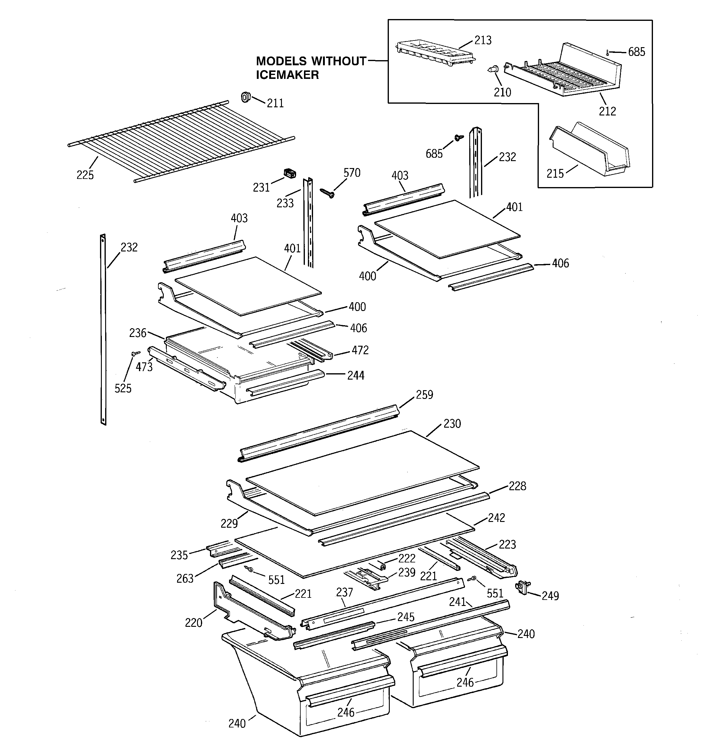 Shelves & drawers