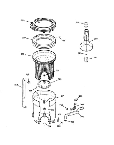 Tub, basket & agitator
