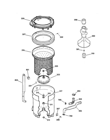 Tub, basket & agitator