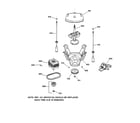 GE WCSE3100A1WW suspension, pump & drive components diagram