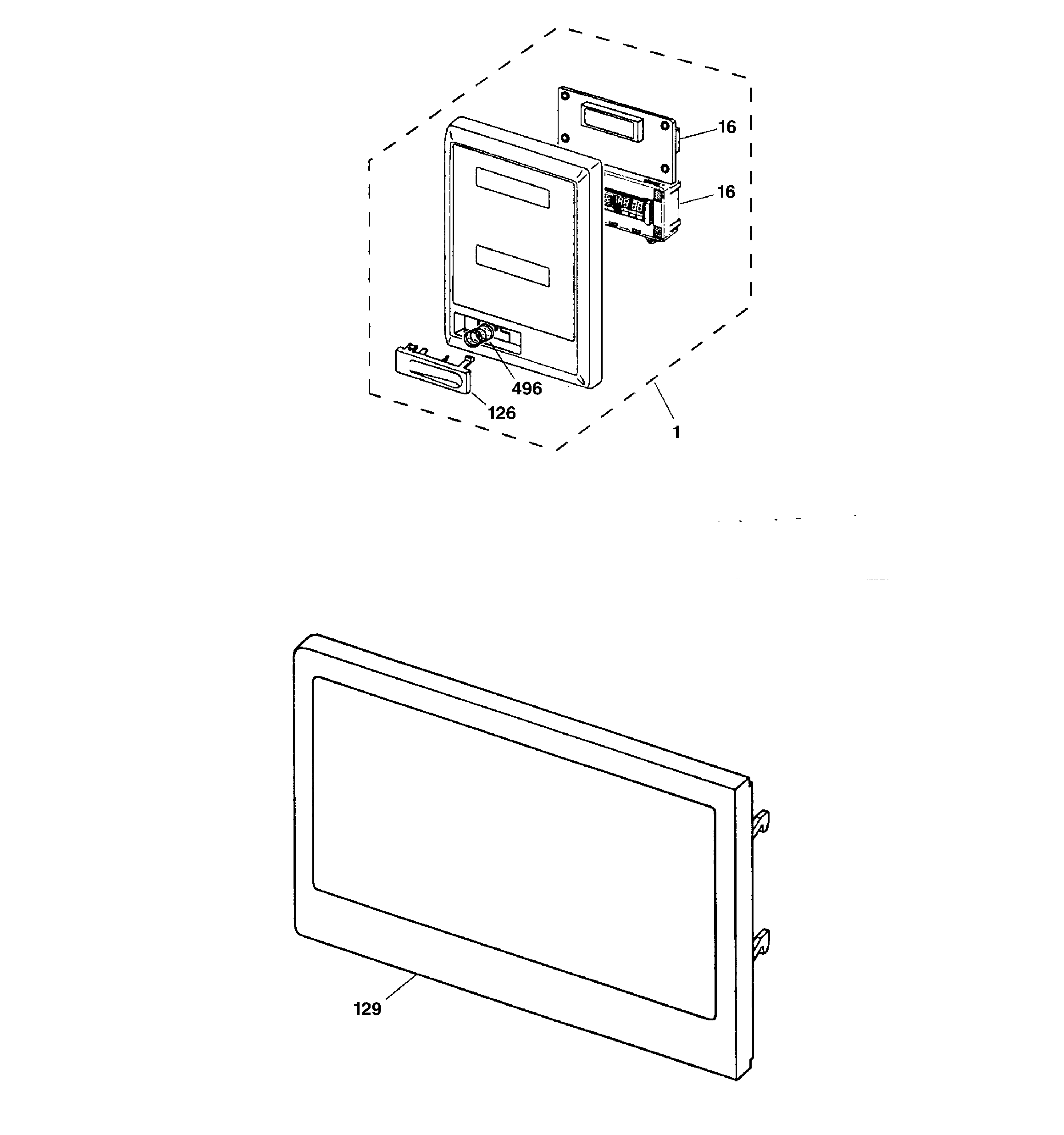 MICROWAVE CONTROL PANEL & DOOR