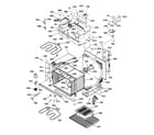 GE JTP85WA3WW oven body & microwave support diagram