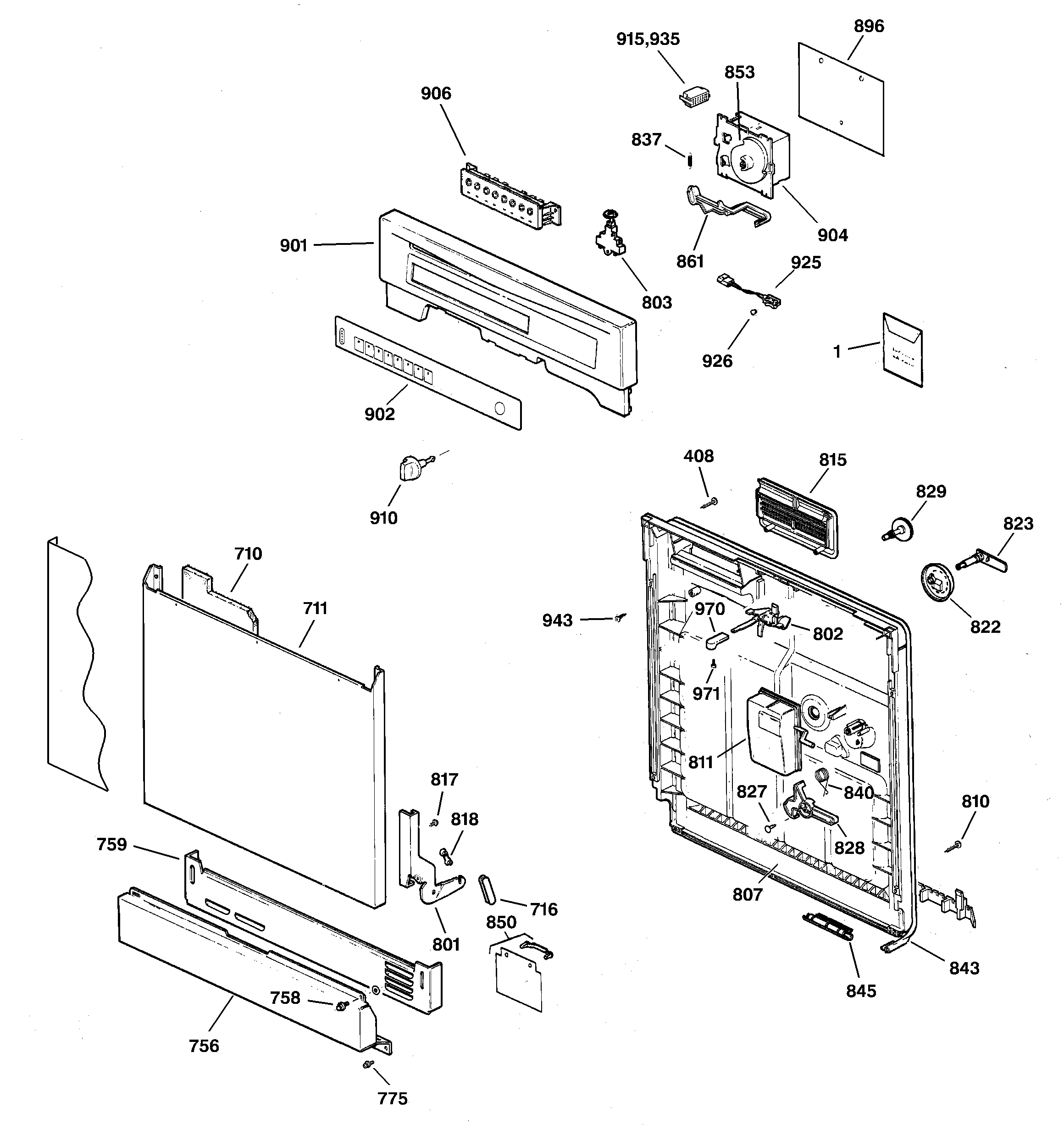 Escutcheon & door assembly