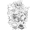 GE JTP95WA3WW body with microwave support diagram