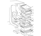 GE TFEA27FPAAD shelves & drawers diagram