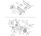 GE DCXR463GA1WW backsplash, blower & drive assembly diagram