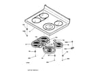 GE JB965SC1SS cooktop diagram