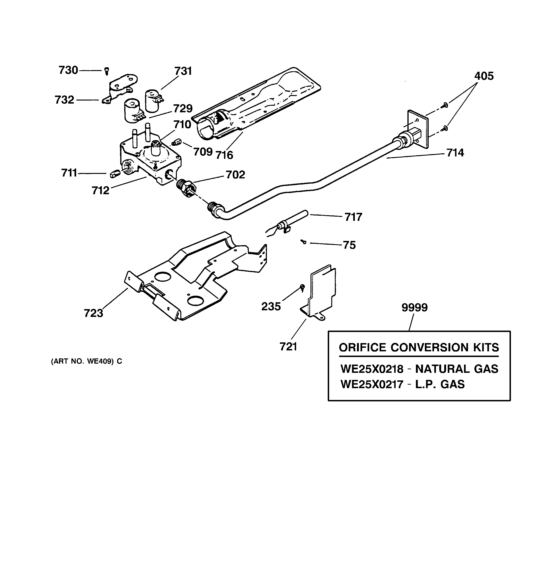 GAS VALVE & BURNER ASSEMBLY