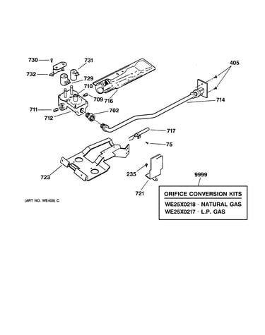 Gas valve & burner assembly