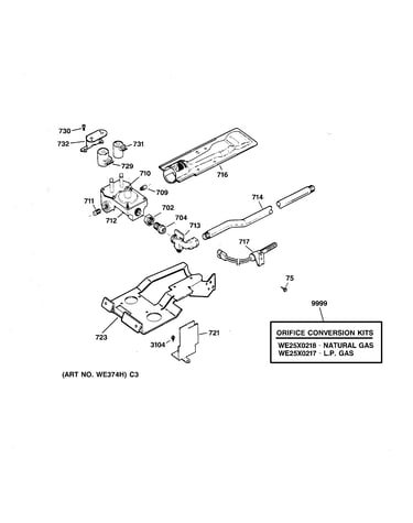 Gas valve & burner assembly