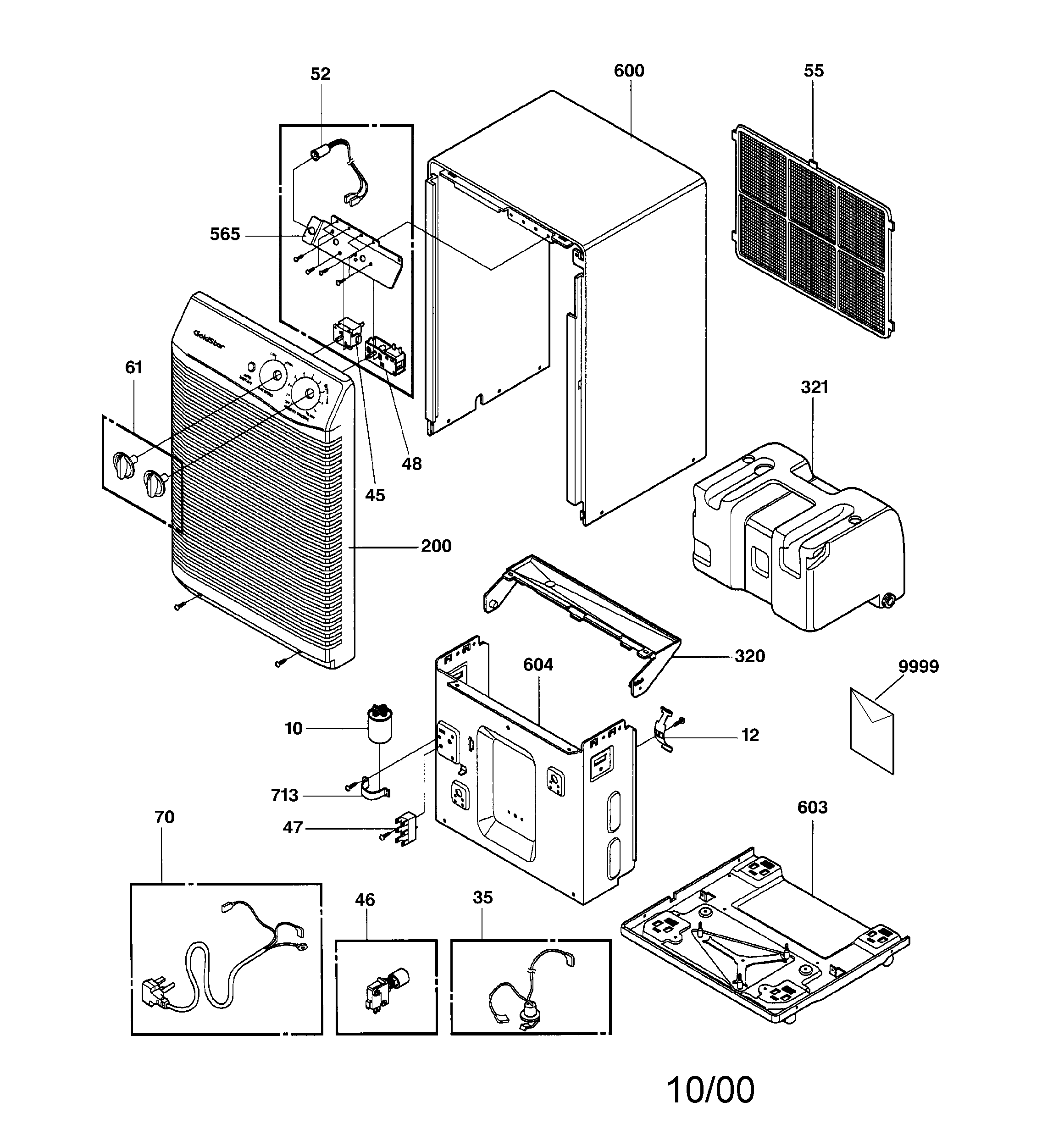 Outer case & control parts