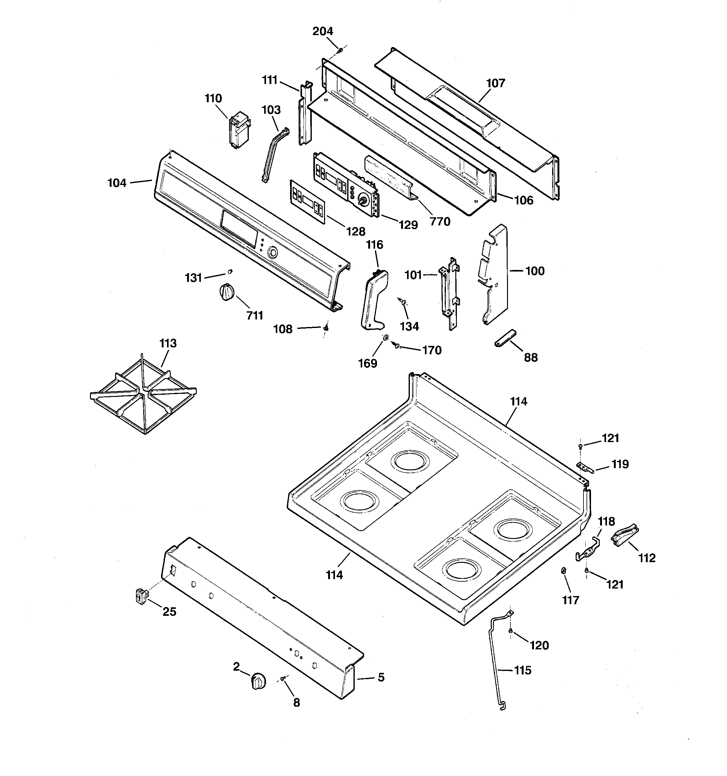 CONTROL PANEL & COOKTOP