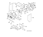 GE WSM2780WBWW dryer cabinet, drum & heater diagram
