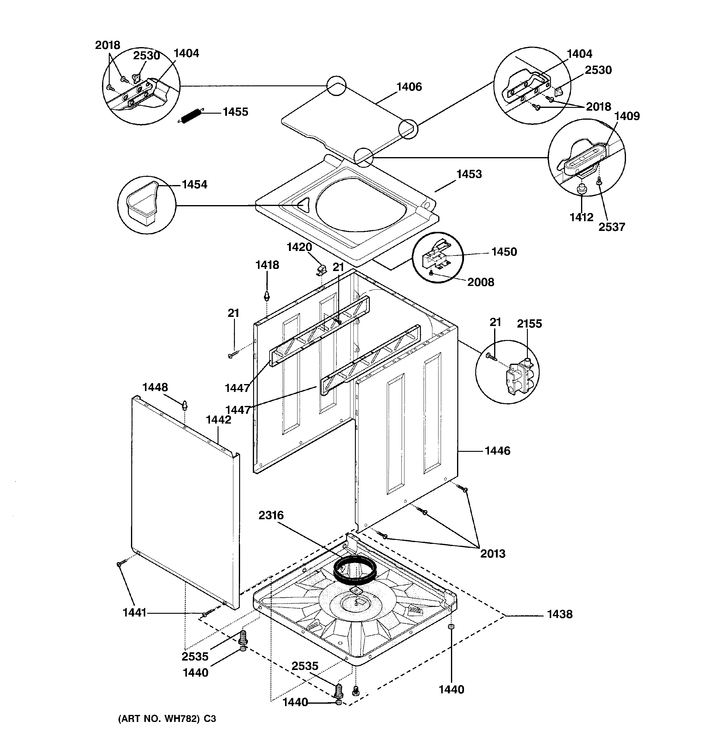 WASHER CABINET & TOP