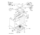 GE WSM2780WBAA washer cabinet & top diagram